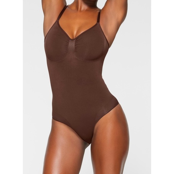 SKIMS Seamless Sculpt Bodysuit Cocoa S/M Shapewear Sculpting Compression - Picture 3 of 6
